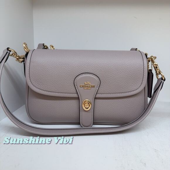 NWT COACH Hadley Shoulder Bag Handbag Leather CY683 Gold/Grey Birch